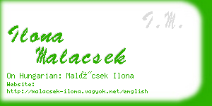 ilona malacsek business card